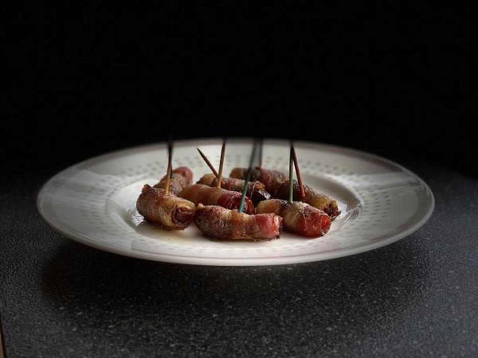 Smoked Bacon Dates on Toothpicks