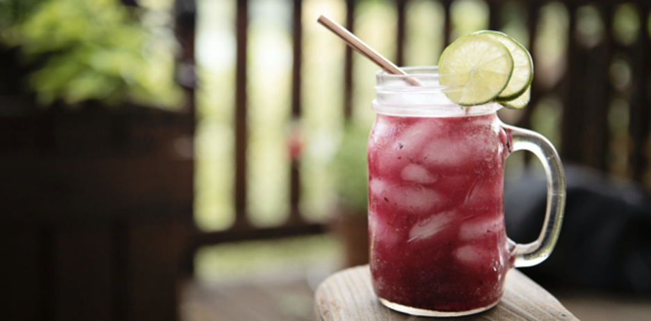 Blueberry Margarita Cocktail Drink with Lime