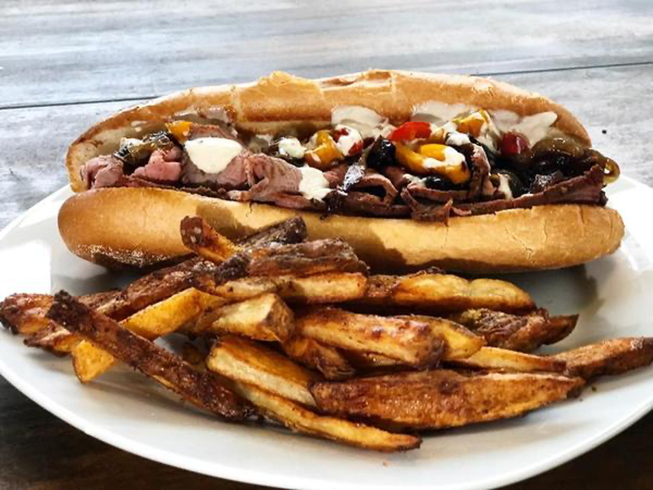 Pit Barrel Smoked Bottom Round Roast Beef Sandwich with Fries