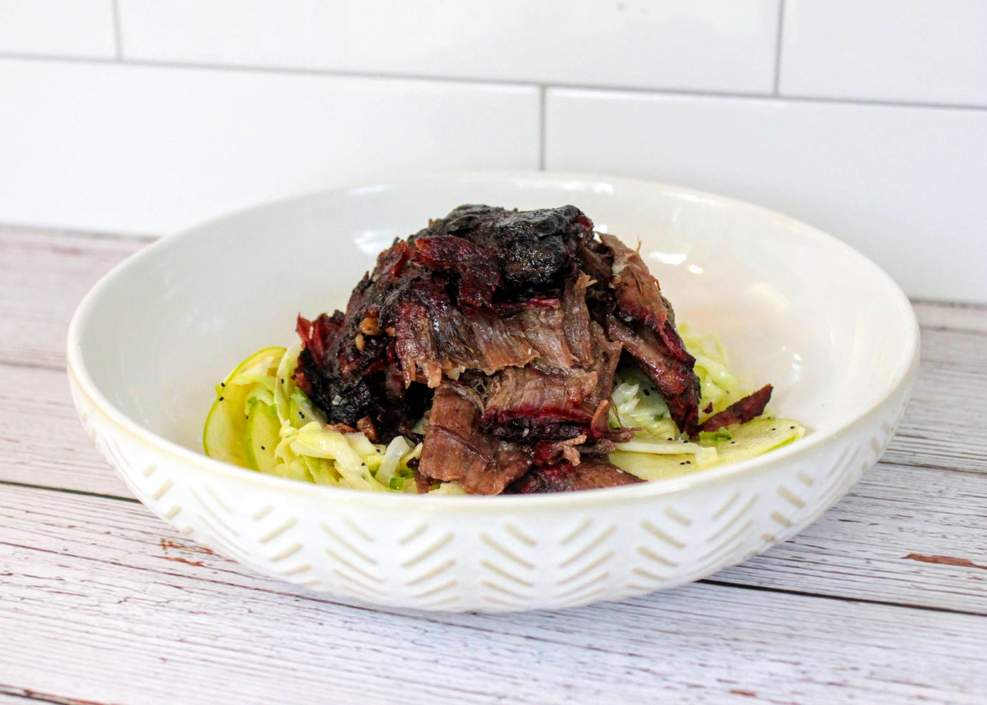 Guava Glazed Chuck Roast with Green Apple and Fennel Slaw