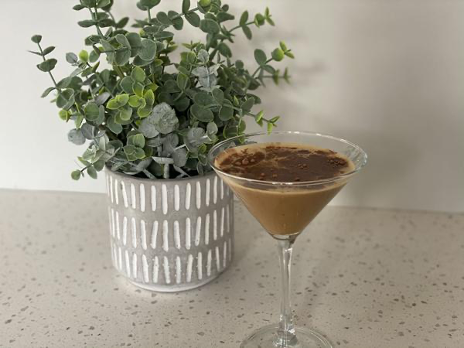 Mocha Martini with Plant in Background