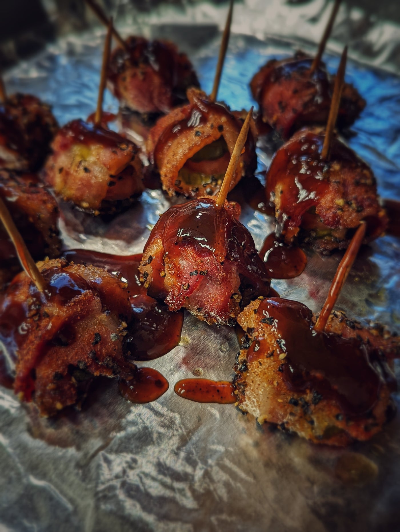 Bacon Wrapped Pickle Shots