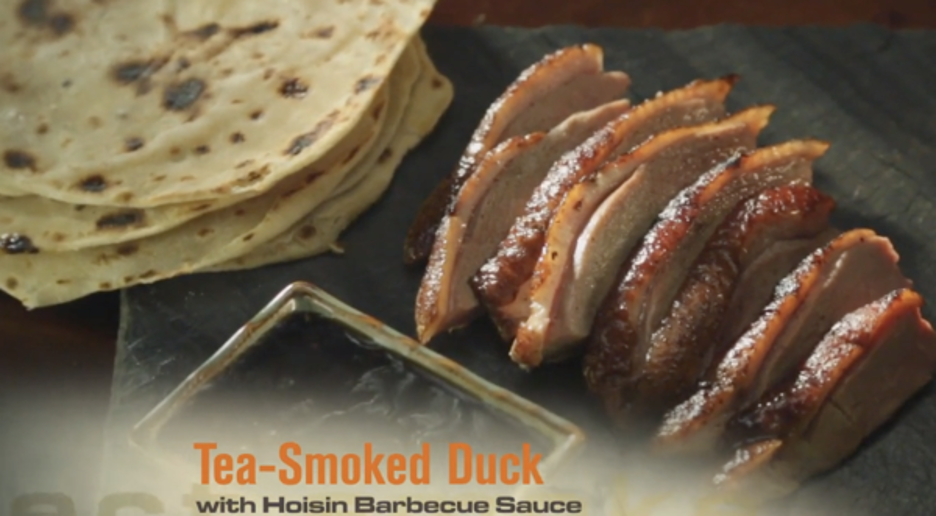 Tea Smoked Duck with Tortillas
