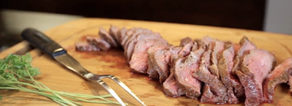 Sliced Tri Tip Steak with Garnish