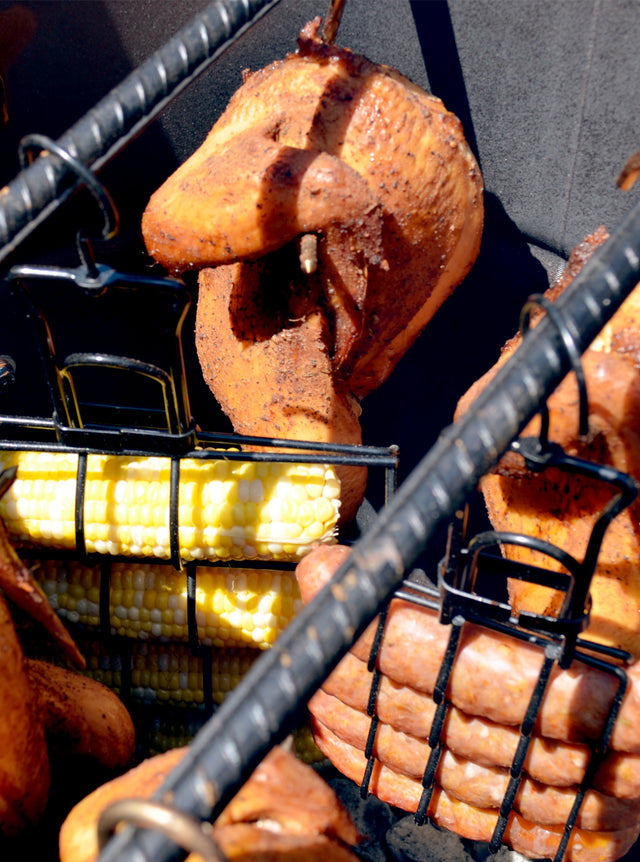 Sausage, Hot Dog & Brat Hanger - Pit Barrel Cooker lifestyle