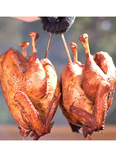PBC Stainless Steel Turkey Hanger Value Pack- Two Turkeys Are Better Than One! - Pit Barrel Cooker